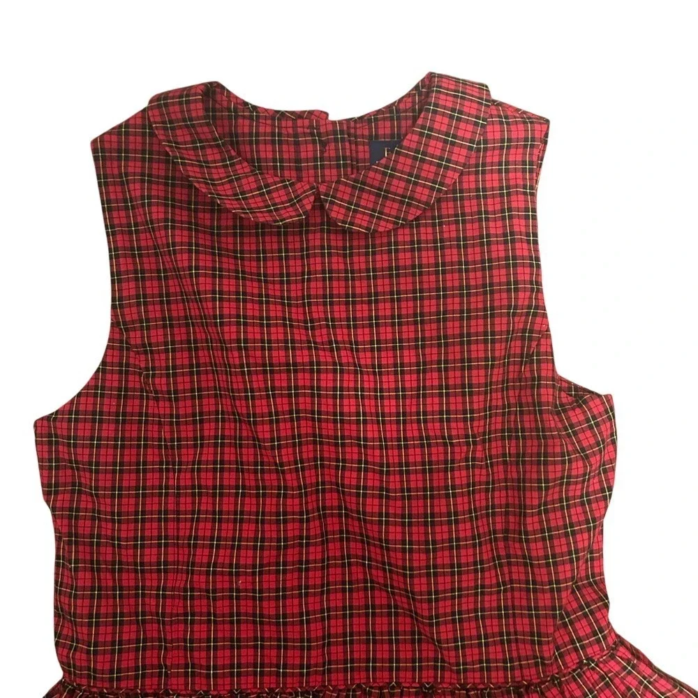 Polo Ralph Lauren Plaid Dress Kids 14 Red NEW Holiday Tartan Peter Pan Collar